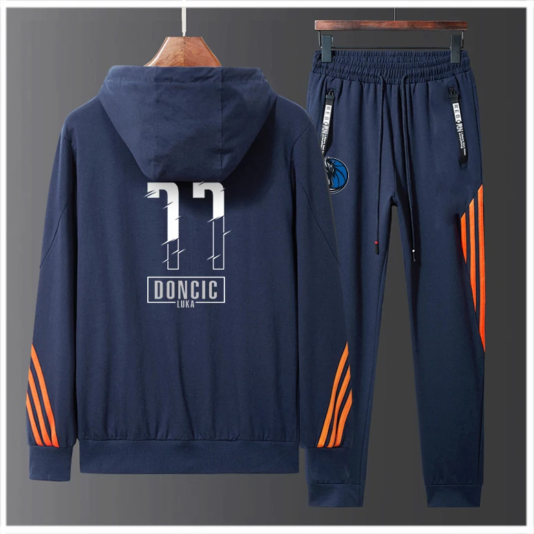 

2022 Mens New American Basketball Jerseys Clothes Dallas Luka Doncic 77 Mavericks Sweatshirt Hoodies Jacket Two Piece Set Zipper