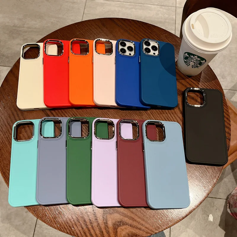 

Luxury Electroplated Lens Protection Case For iPhone 13 11 12 14 Pro Max XR XS Max X 7 8 Plus SE 2020 Soft Silicone Back Cover