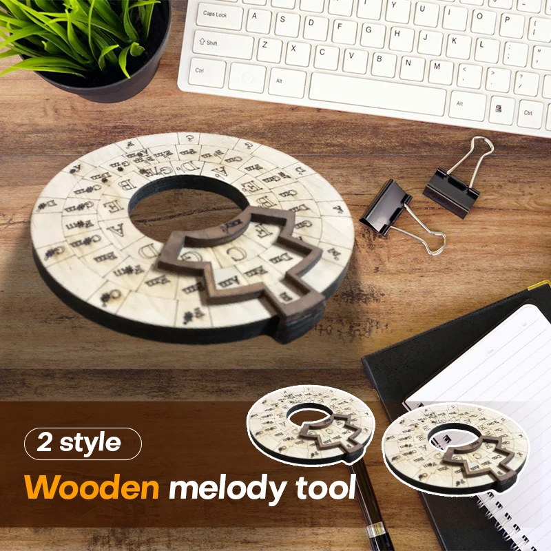 

12/16Cm Round Music Melody Tools Wooden Instrument Tools Instrument Accessories Wooden Melody Training for Beginner Stdents