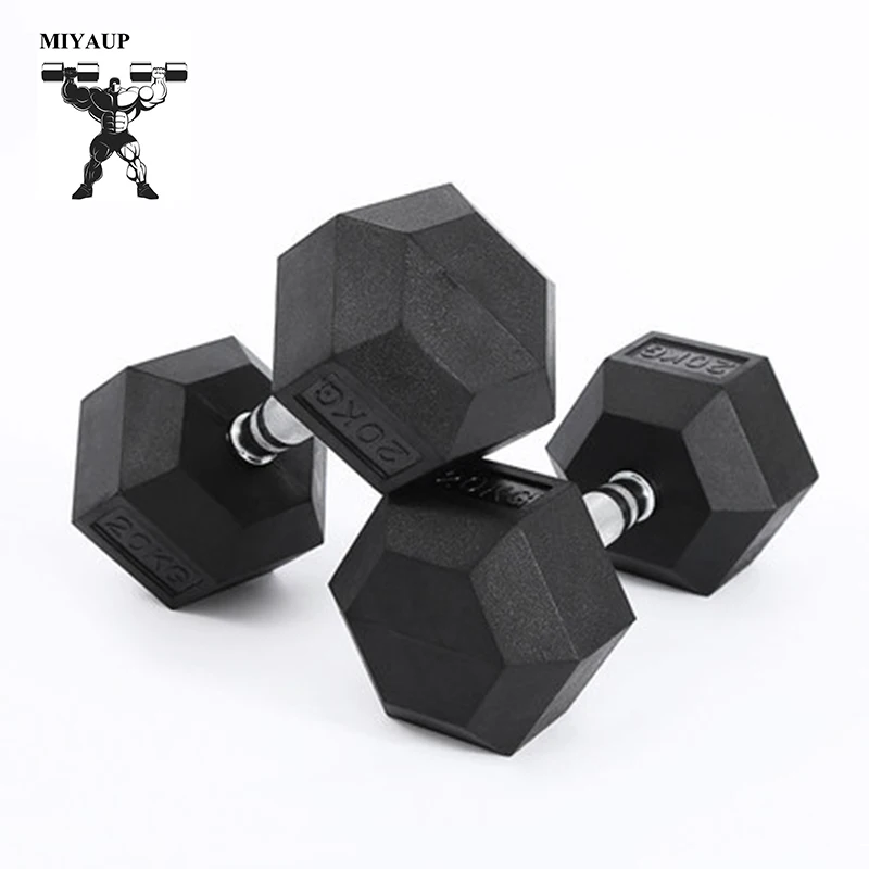 

MIYAUP Men's Hexagonal Cast Iron Rubber-Coated Dumbbells For Gym Workers And Professional Fitness Studios