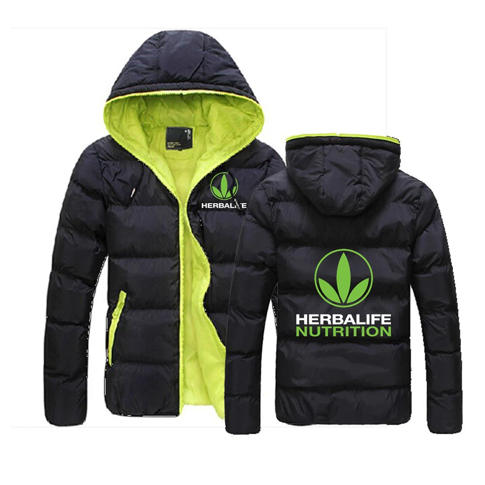 

2022 HERBALIFE NUTRITION Down Warm Jacket Male Sportwear Zipper Coat Hoodies High street Coats