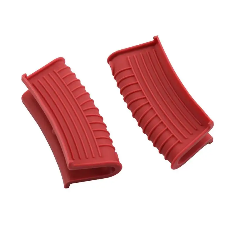 

2Pcs Silicone Hot Handle Holder Cover Assist Pan Handle Sleeve Potholders Cast Iron Skillets Handles Grip Covers Kitchen Tools