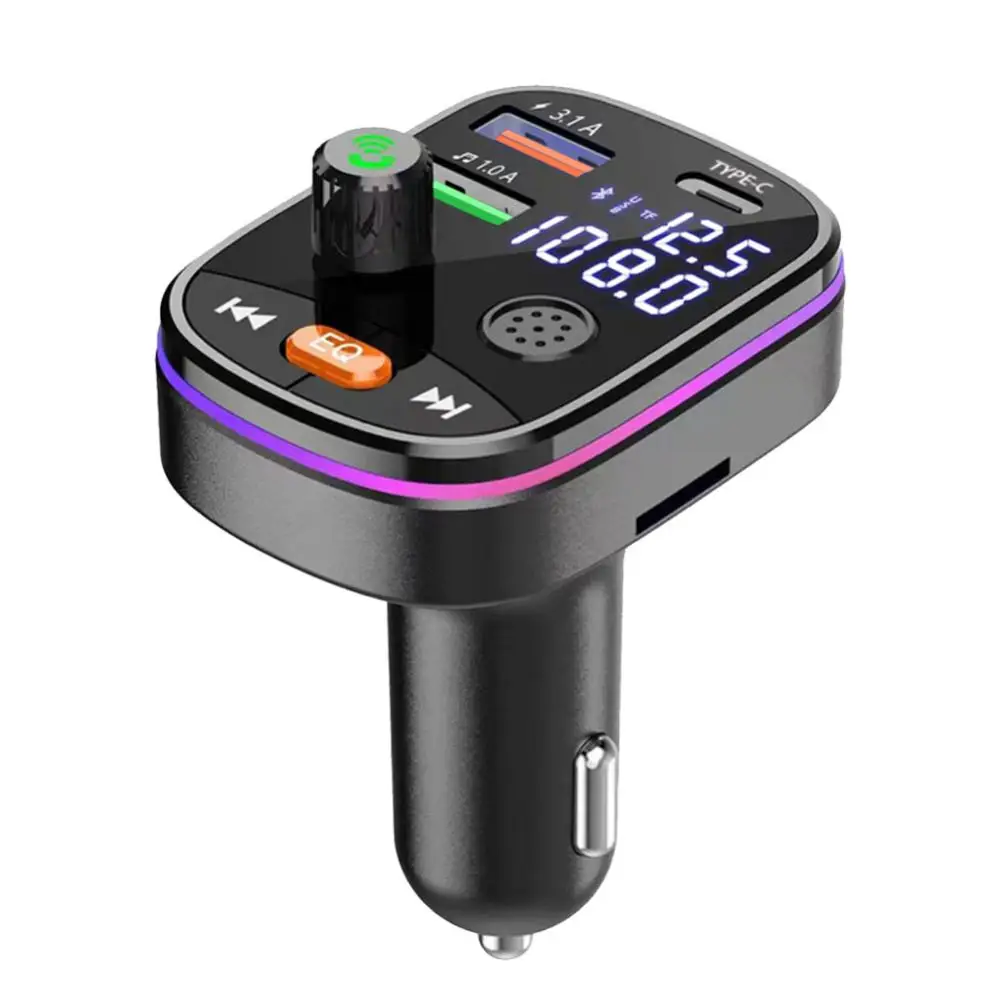 

FM-модулятор совместимый с Bluetooth 5,0 беспроводной FM-передатчик двойной дисплей PD 20 Вт Быстрая зарядка 2 USB зарядное устройство Громкая связь ав...
