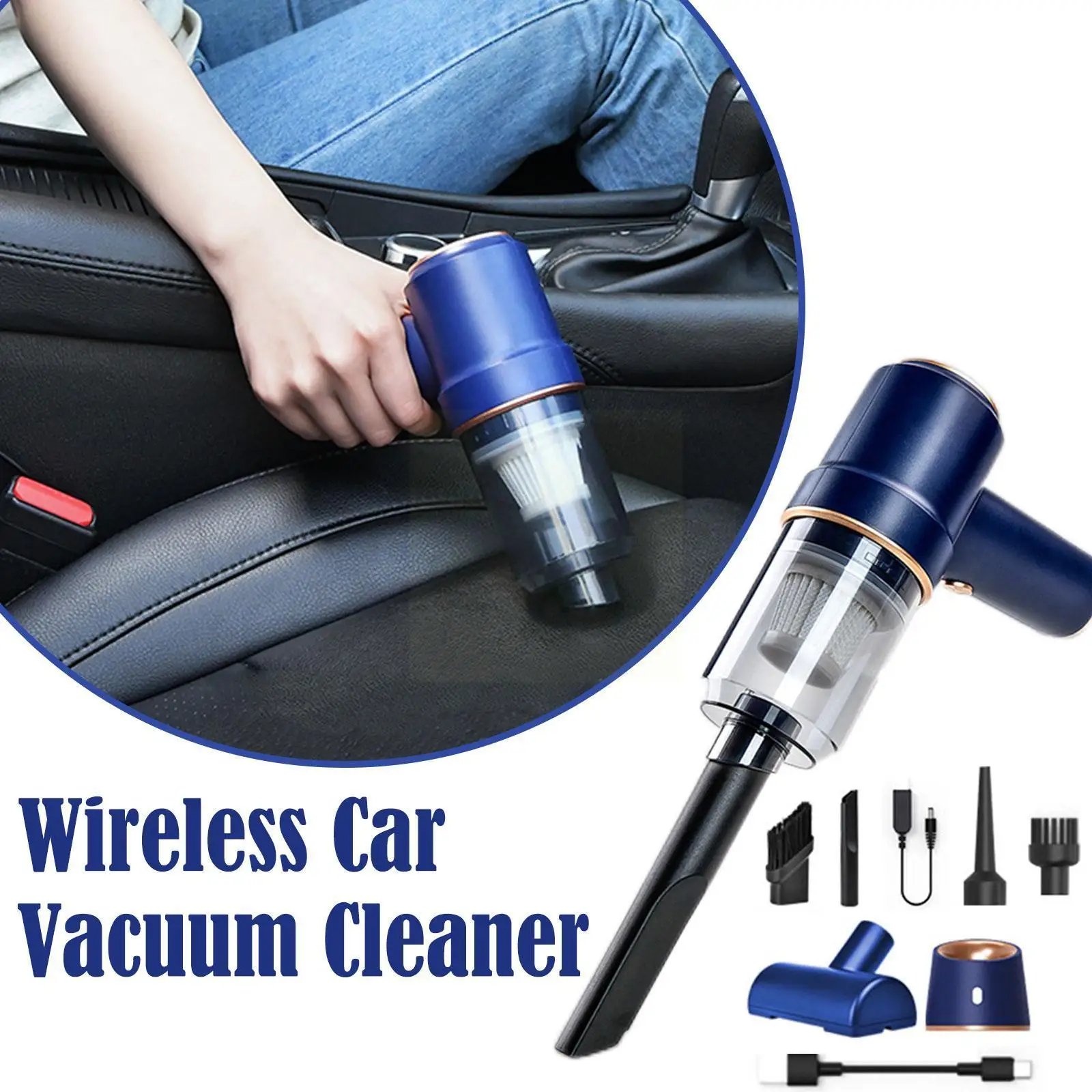 

120W Wireless Car Vacuum Cleaner ABS Material Mini Home High-power Handheld Vacuum Cordless Cleaner Auto Suction F4W3