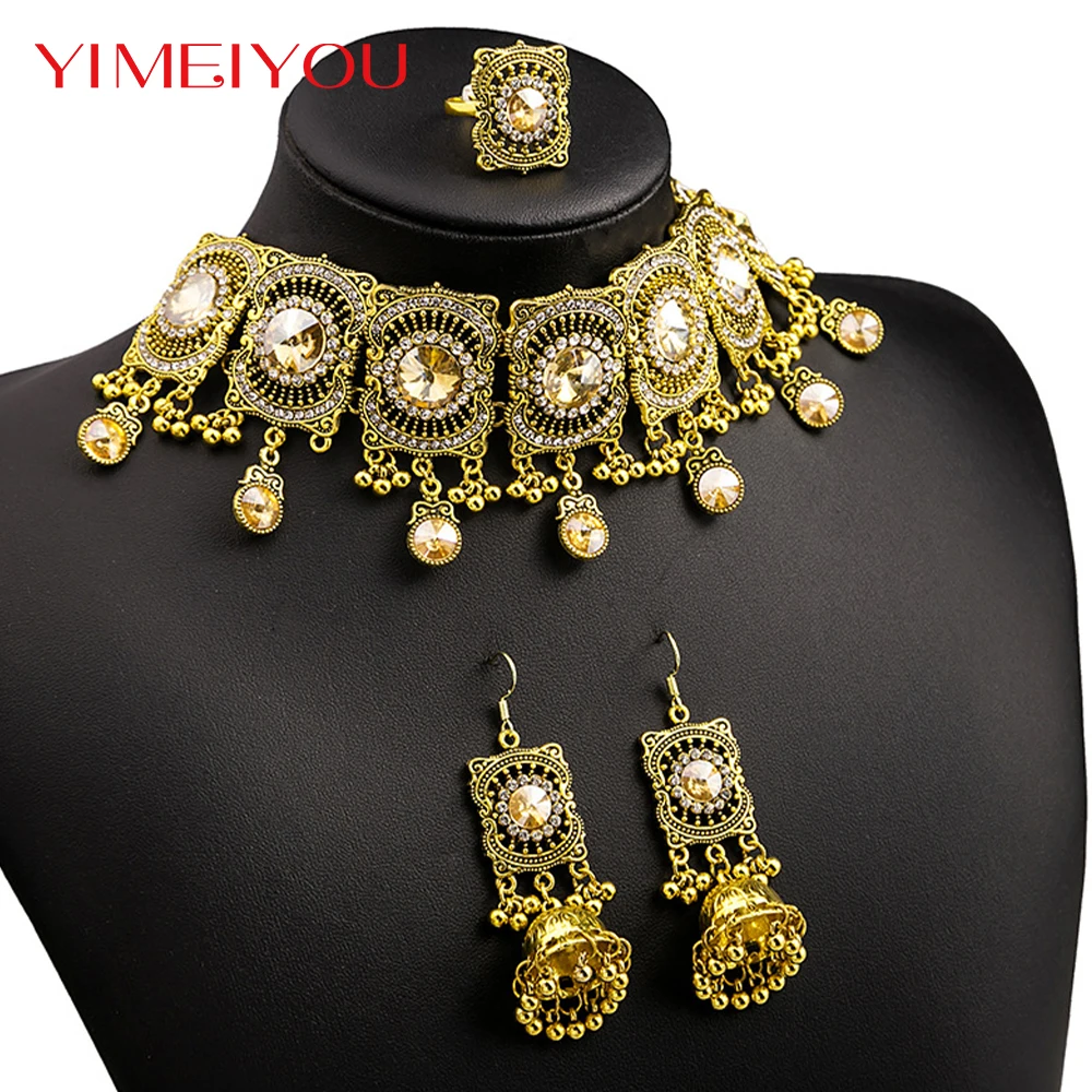 Bohemia Wedding Fashion Jewelry Earring Set Simple Luxury Crytal Necklace Zircon Party Korean New Style Trendy Elegant Girl Gift