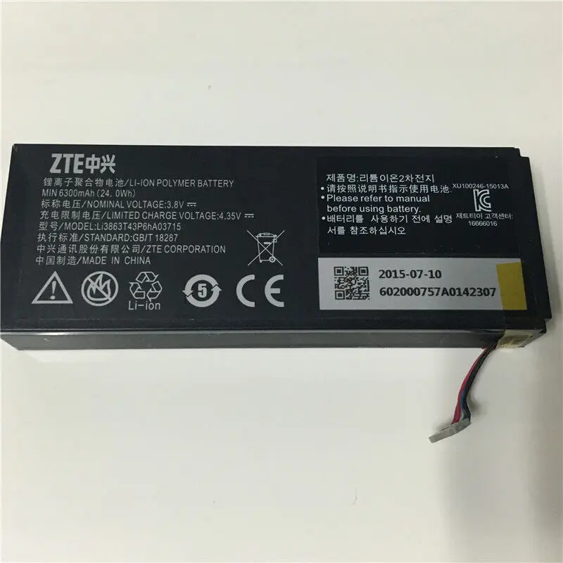 

Новый аккумулятор 6300 мАч Li3863T43P6hA03715 для ZTE SPro 2 II S Pro 2 II Smart ZKB2A MF97 MF97B MF97V MF97G MF97W MF97E
