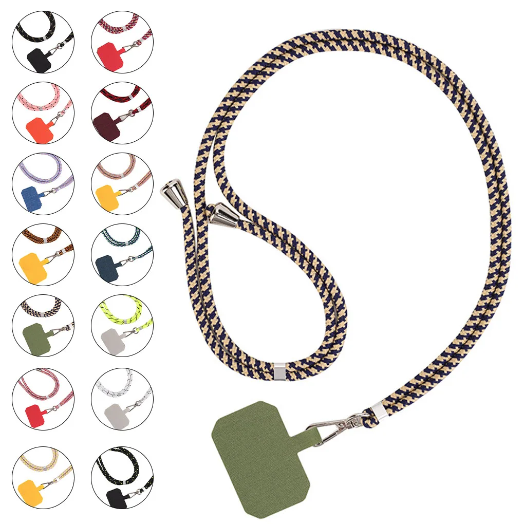 

Mobile Phone Neck Rope Cellphone Adjustable Portable Removable Metal Snap Buckle Anti-drop Lanyard Black Green Black