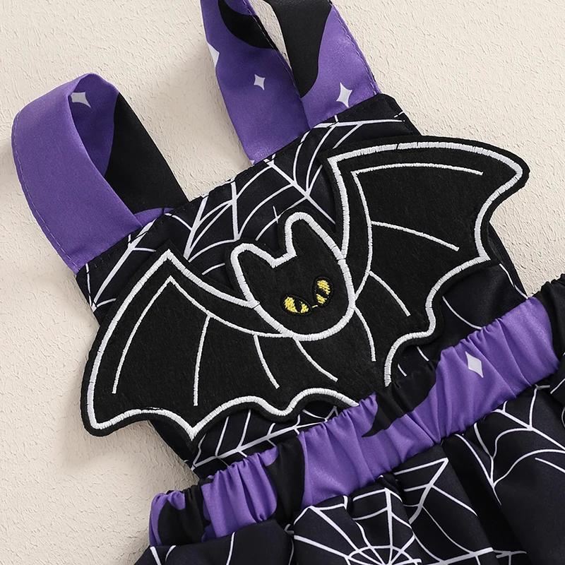 Детские комбинезоны для девочек с летающим рукавом тыква/призрак юбка повязка на