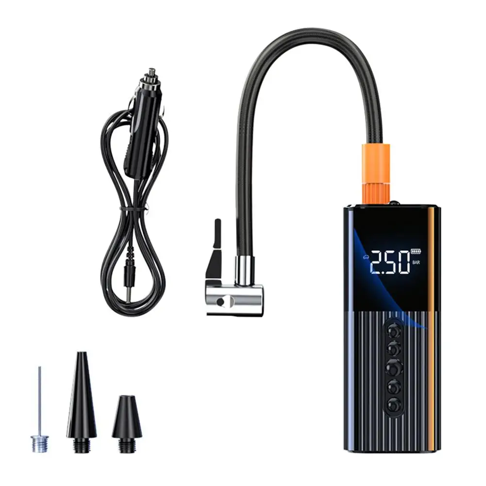 

Car Air Pump Tire Compressor Tyre Inflator Air Cylinder Mini Digital Display Wireless Inflatable Pump For Bicycle