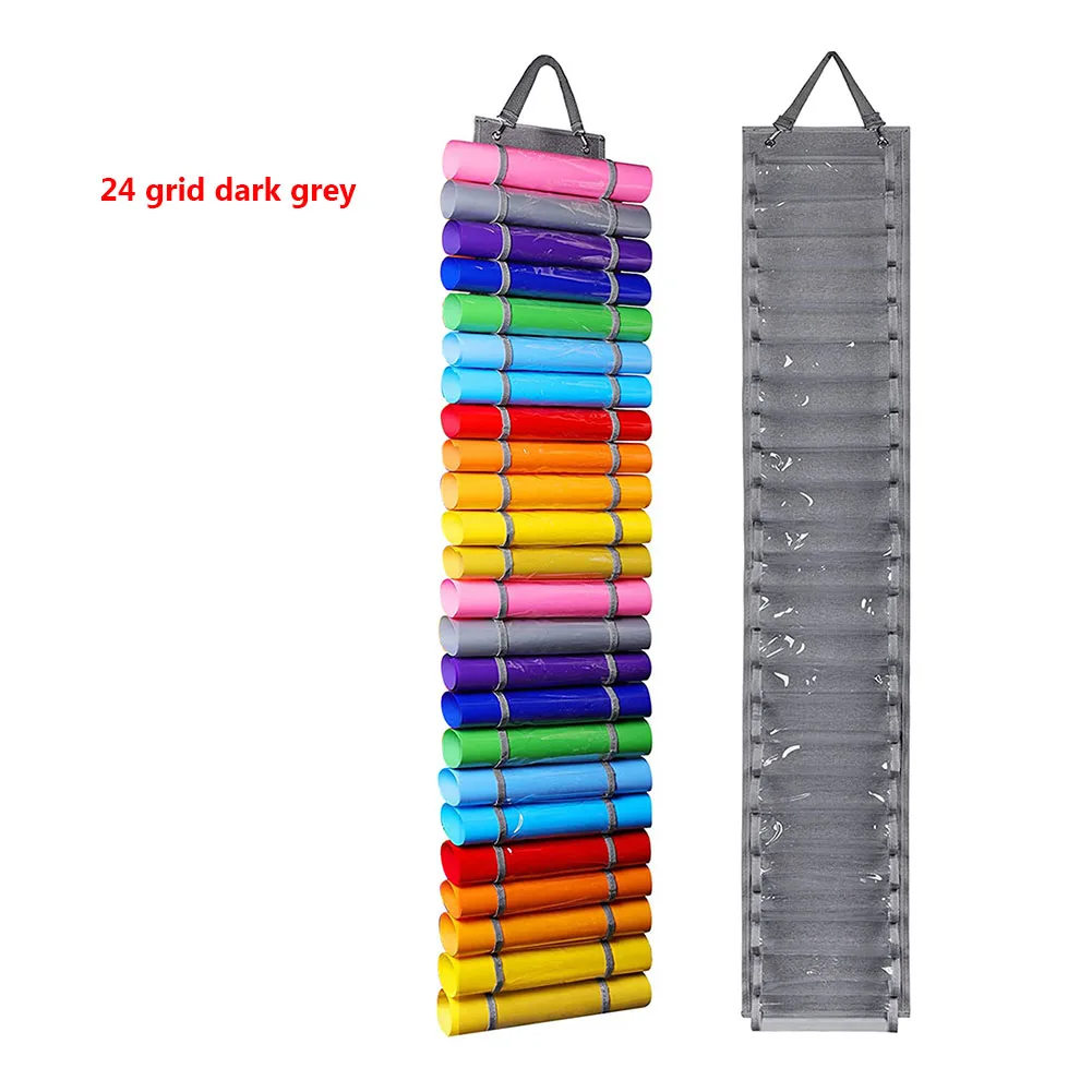 

Vinyl Roll Holder 24 Roll Compartment Vinyl Organizer Wall Door Hanging Bag Partitions Hanging Pocket Behind The Door