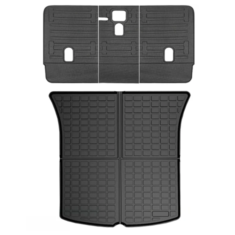 

Коврик для заднего сиденья Tesla Model Y, 5 сидений, коврики для груза, коврик для багажника, черный