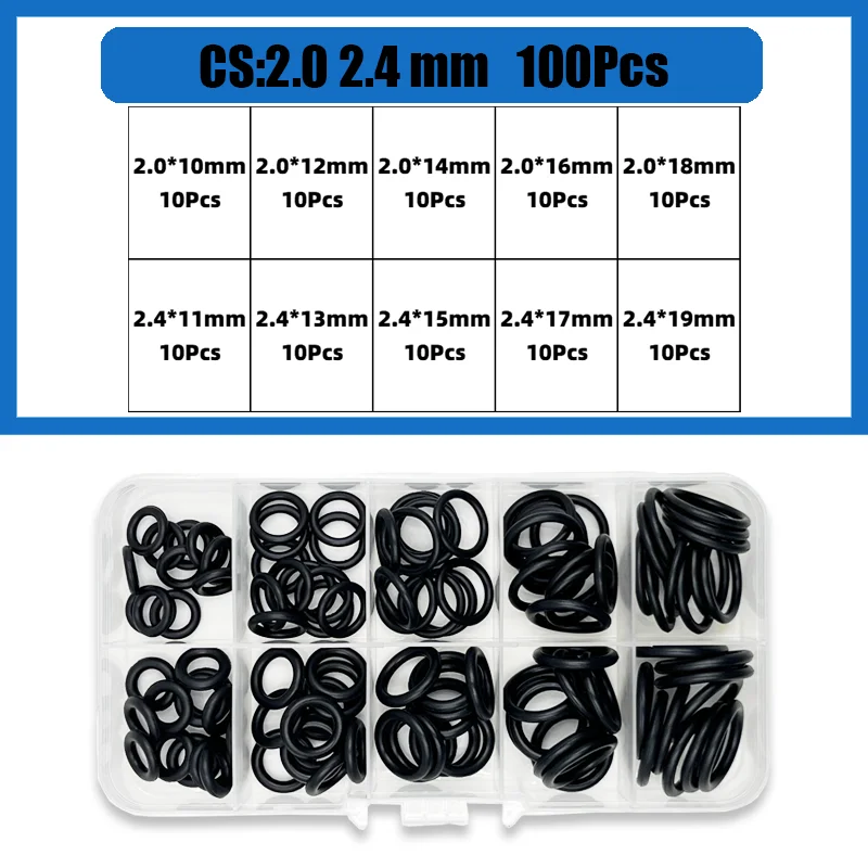 

Резиновые уплотнительные кольца NBR, набор из 24 размеров