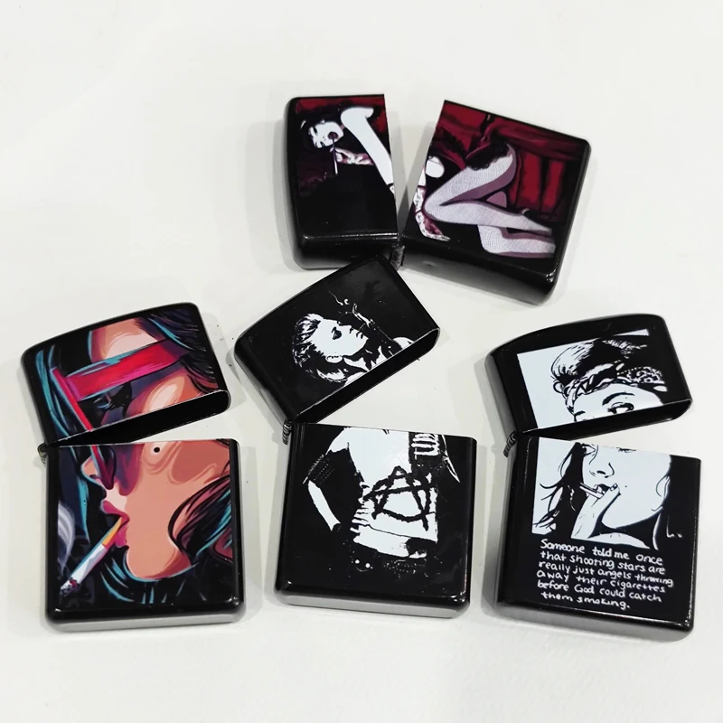 

Cool Smoking Lady Colorful Print Metal Shell For ZP Kerosene Gasoline Lighter Universal Replace Outer Protect Case Women Gifts