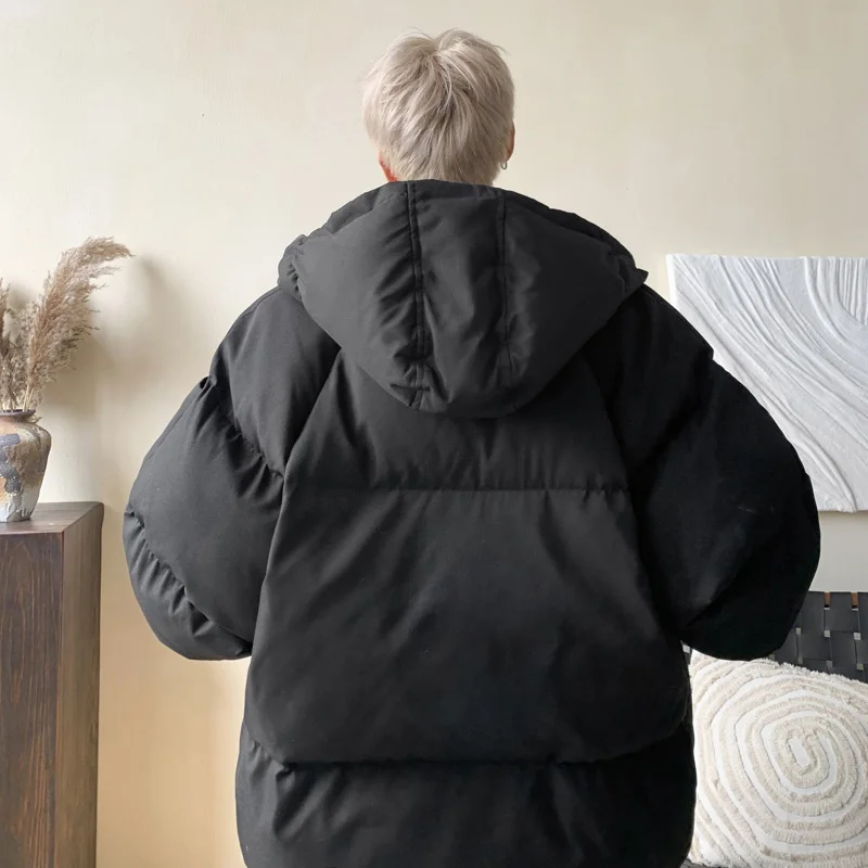 Cotton-padded jacket Men's Winter New High-Grade Ruoshuai Hood Cotton-Padded Coat Outerwear Warm Thickened Loose down Co...