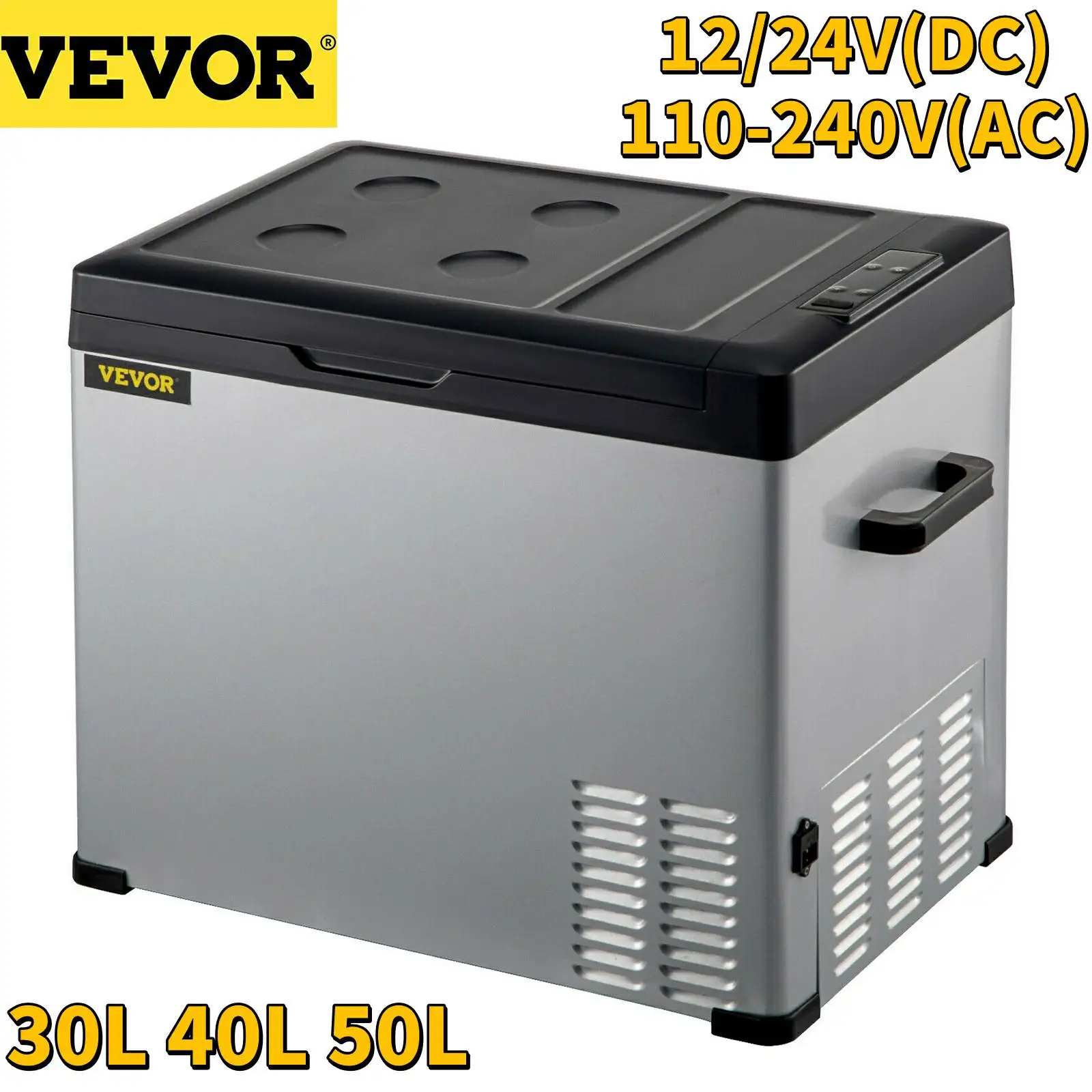 $189.46 VEVOR Mini Car Refrigerator Portable Fridge Freezer 12V/24V DC 110-240 AC for Outdoors RV Boat Caravan Camping Traveling Fishing