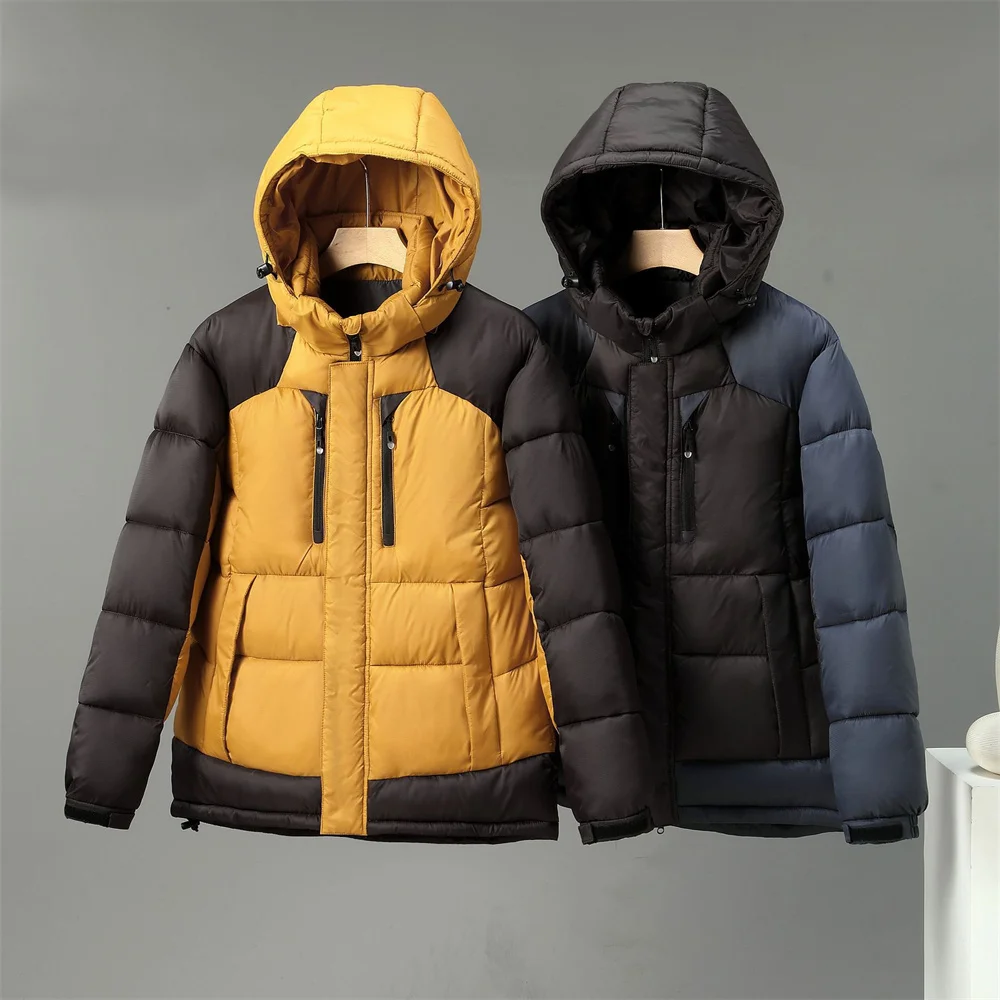 

Уличная мужская повседневная пуховая куртка, Мужская теплая и плотная зимняя стеганая куртка