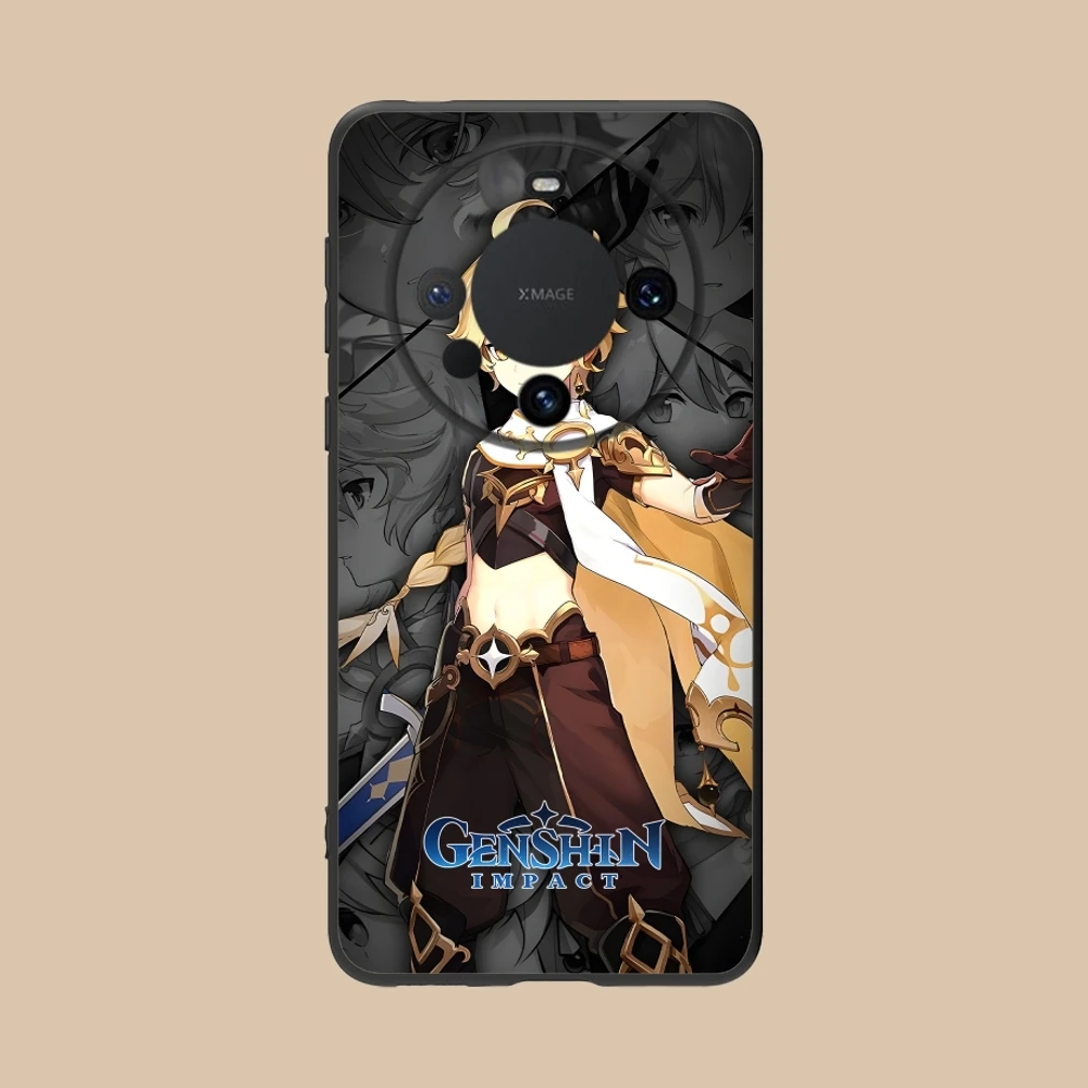 Чехол для мобильного телефона Genshin Impact Aether Huawei Mate 60 50 40 30 20 10 Pro Plus Lite E 5G черный