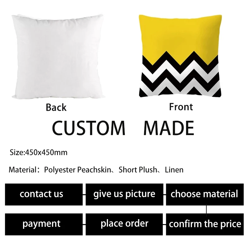 45x45cm Yellow Geometric Print Pillowcase Custom Linen Stripe Patchwork Cushion Cover Waist Throw Pillow Case Sofa Home Decor - купить по