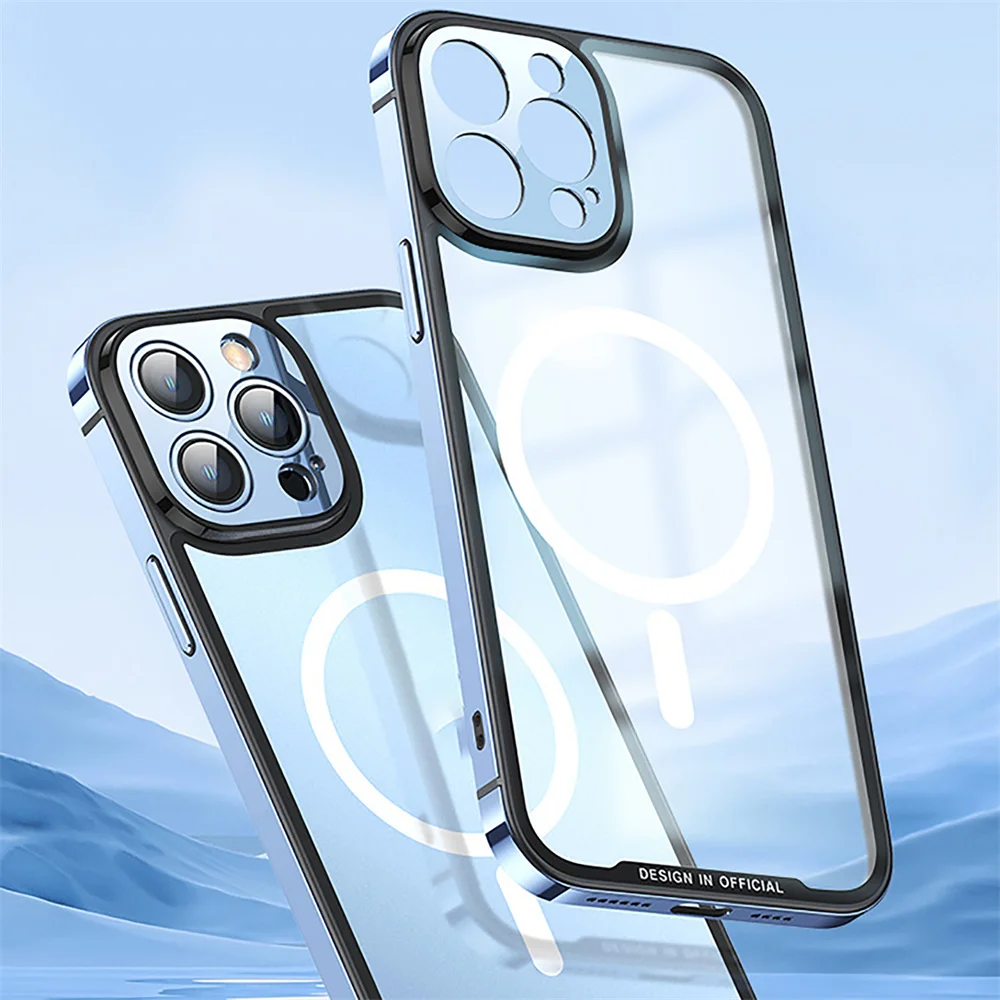 

For iPhone 13/13 Pro/13 Pro Max Phone Case Cover Protective Case Stainless Steel Frame Frosted Phone Protector Shell