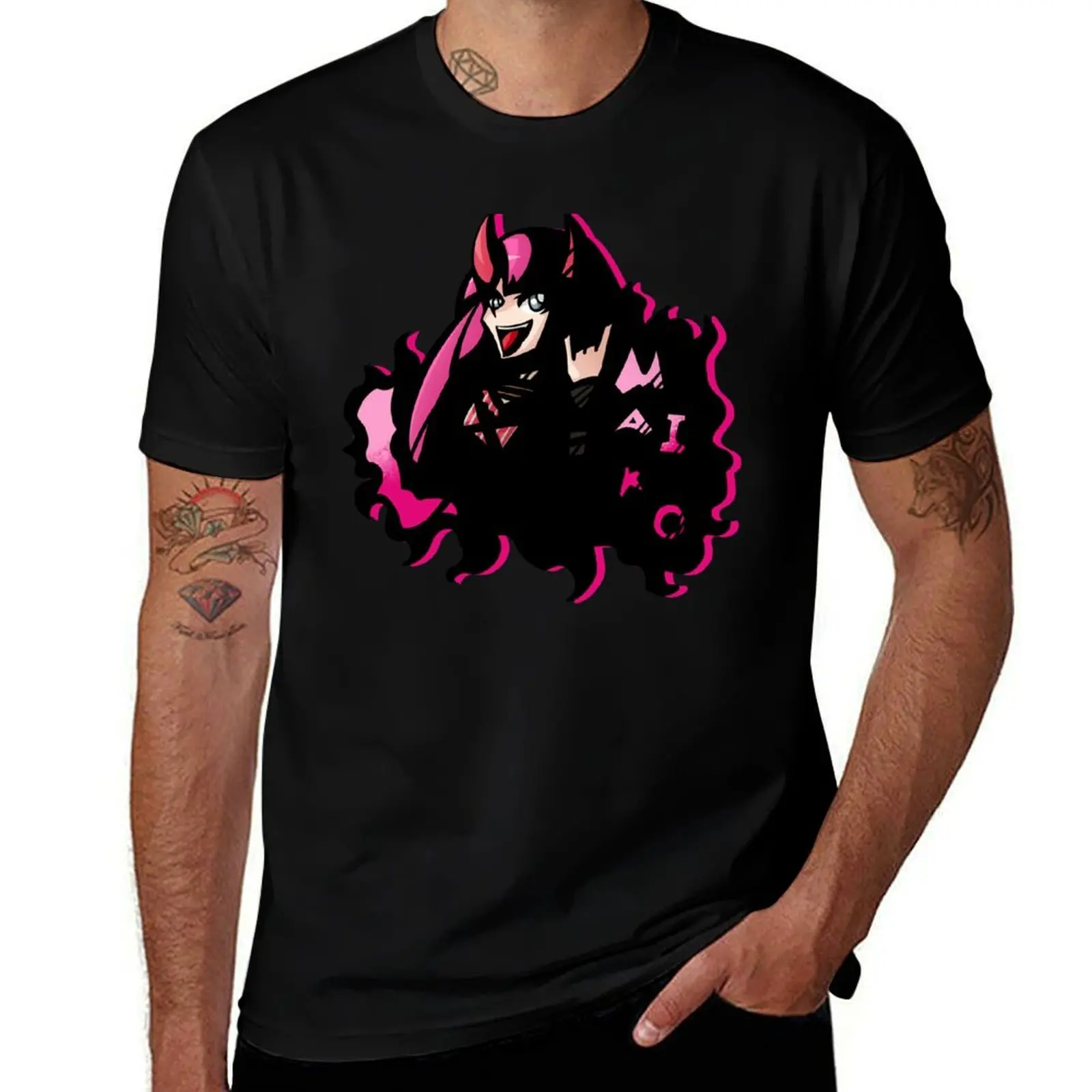 Фото Футболка UTAU MAIKO HAKAINE GRAFFITI DESIGN с классическим принтом и короткими рукавами №1