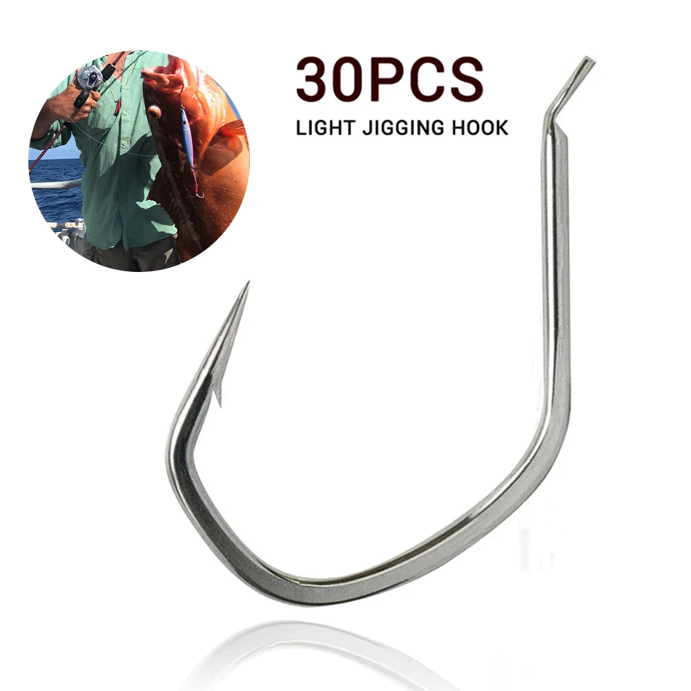 

30pcs/Pack Slow Fall Jigs Hooks Saltwater Trolling Bait Assist Hook Jigging Hooks Slow Fishhook Carp Fishing Accessories Tackle