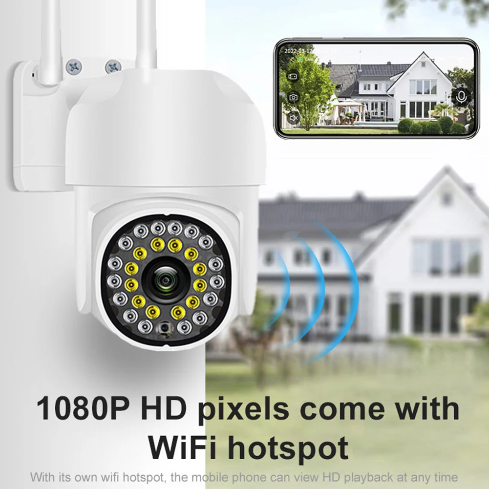

2,4G WiFi 28 светодиодный беспроводной камеры наблюдения Обнаружение движения Беспроводная PTZ камера 360 градусов вращающийся Крытый открытый мо...
