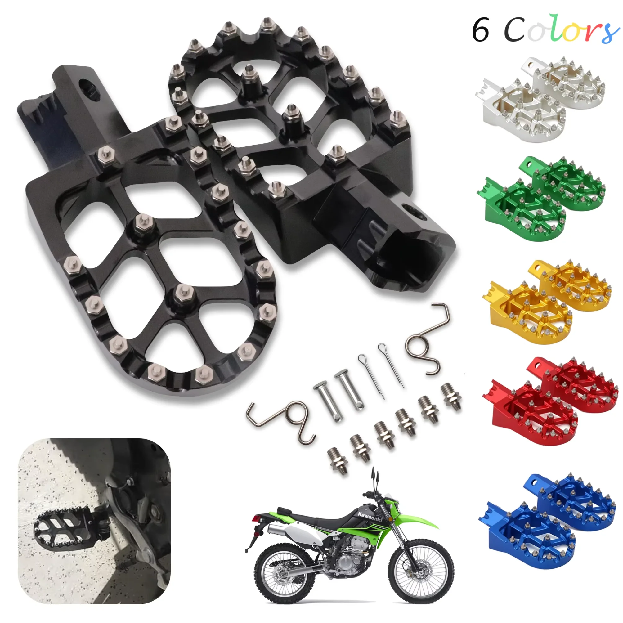 Фото Мотоциклетные подножки CNC универсальные для HONDA CRF XR 50 70 110 M2R SDG DHZ SSR KAYO Pit Bike, цветные подножки для модификации мотоцикла. №1