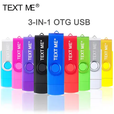 USB-флеш-накопитель TEXT ME, OTG, 64 ГБ, 32 ГБ, 16 ГБ, 8 Гб
