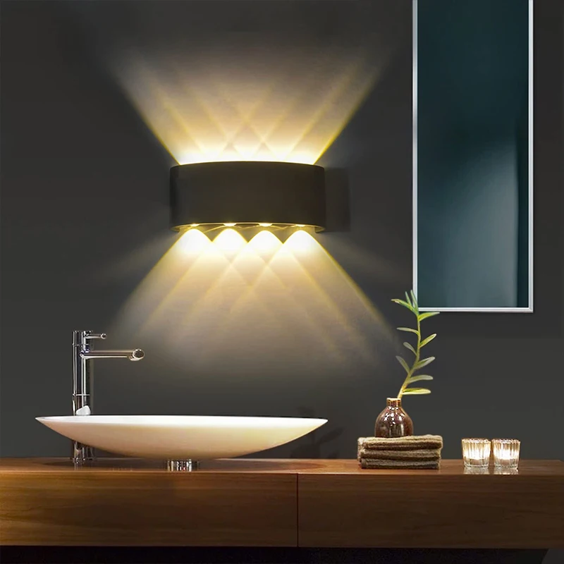 

LED IP65 Waterproof Outdoor Wall Light Aluminum Up and Down Lights Modern Lighting Indoor Bedroom Hallway Stairs Wall Lamp