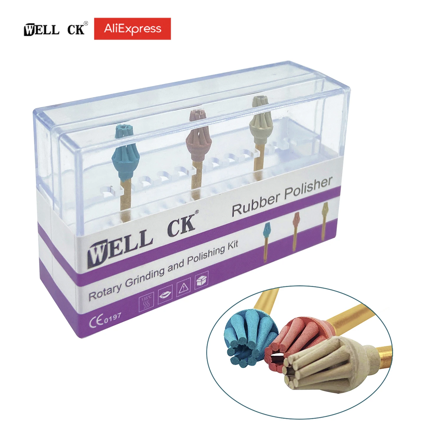 WELL CK 3 шт./компл. стоматологический полировщик резины композитная смола полировка