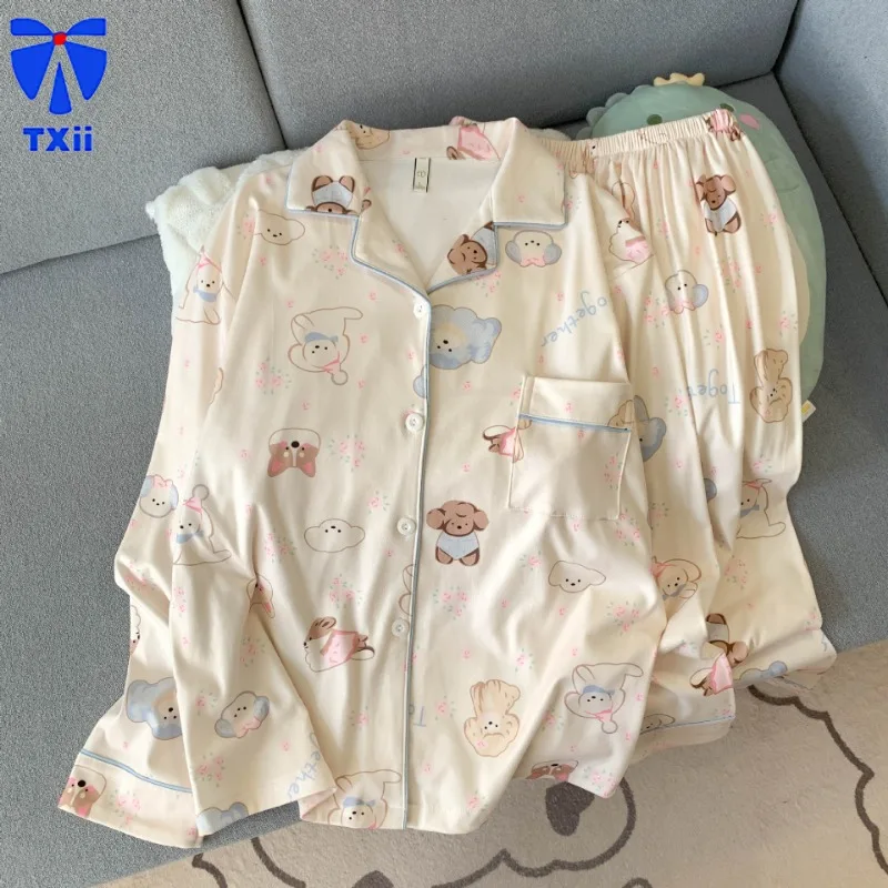 TXii немецкие бархатные пижамы женские осенне-зимние утолщенные милые клетчатые