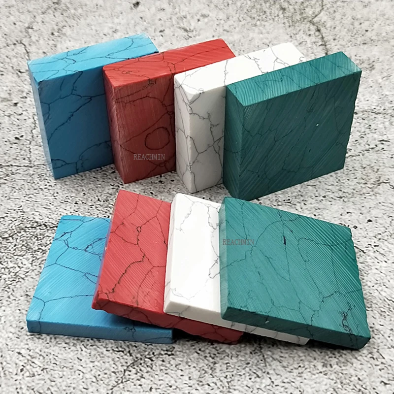 

1 шт. синтетический бирюзовый материал для ножа, ручка, патч, прокладка, инкрустация, декоративный «сделай сам» Бирюзовый квадратный инструм...