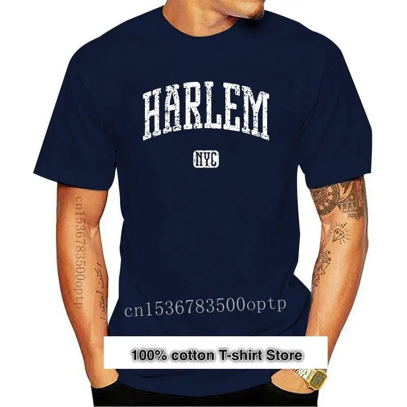 

Camiseta de algodón para hombre, Camiseta ajustada de Harlem, camiseta Nyc