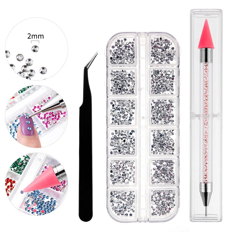 Diy 3D аксессуары для дизайна ногтей Красочный Кристалл Ab сверло маникюра
