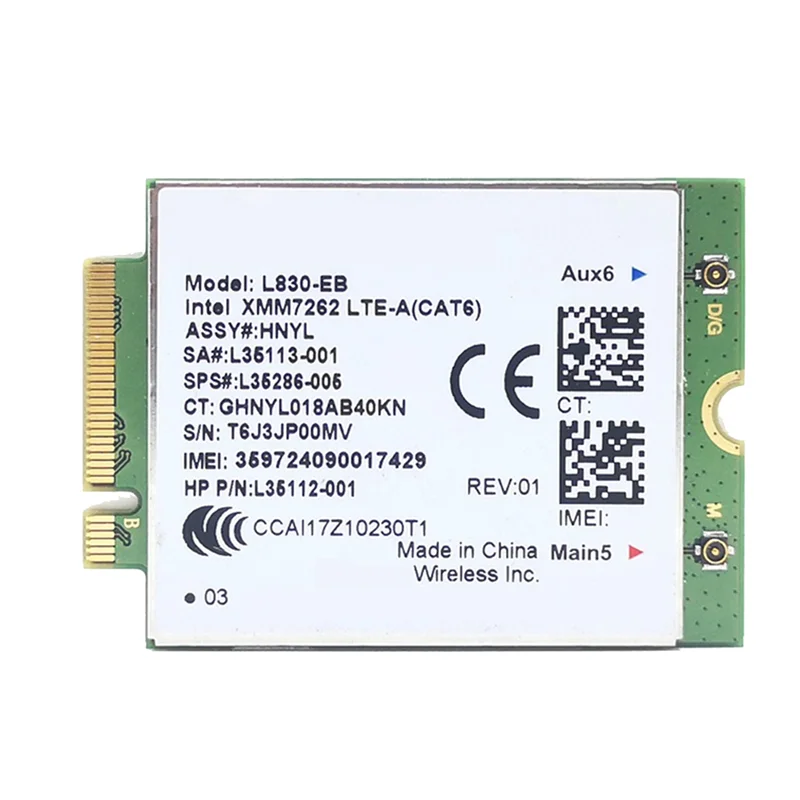 Для HP L830-EB WIFI Card 4G LTE L830 L35286-005 7262 модуль Cat6 300 Мбит/с для 640 650 G5 840 846 850 G6 X360 830