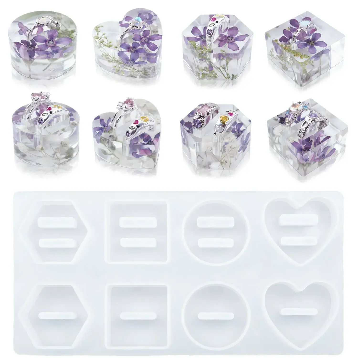 Кольцо-держатель с кристаллами для самостоятельной сборки зеркальная