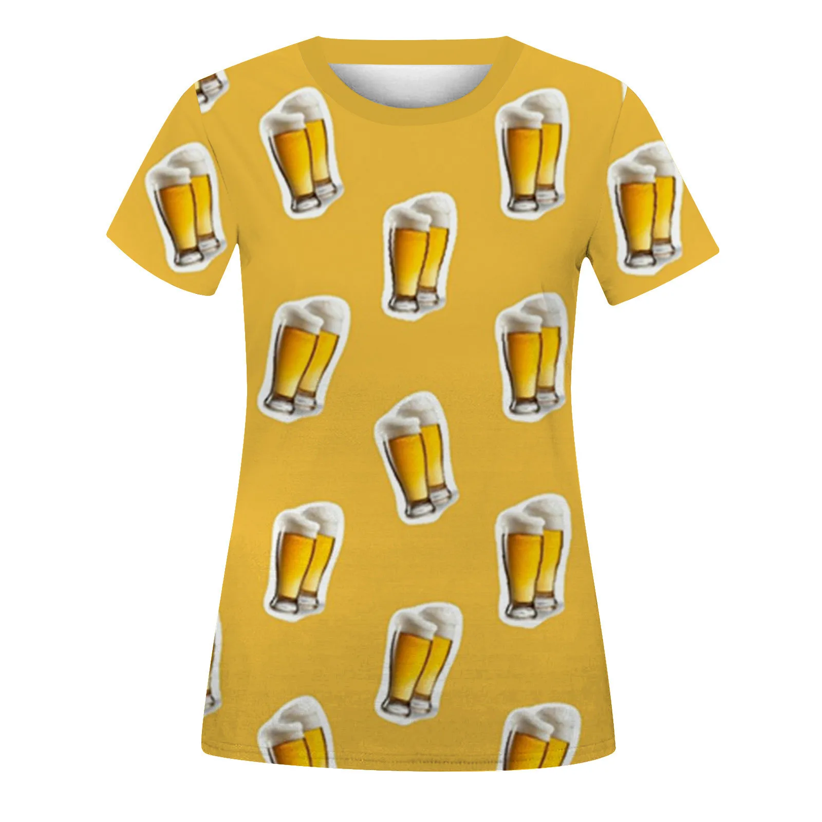 Женский фотографический топ с коротким рукавом и круглым вырезом