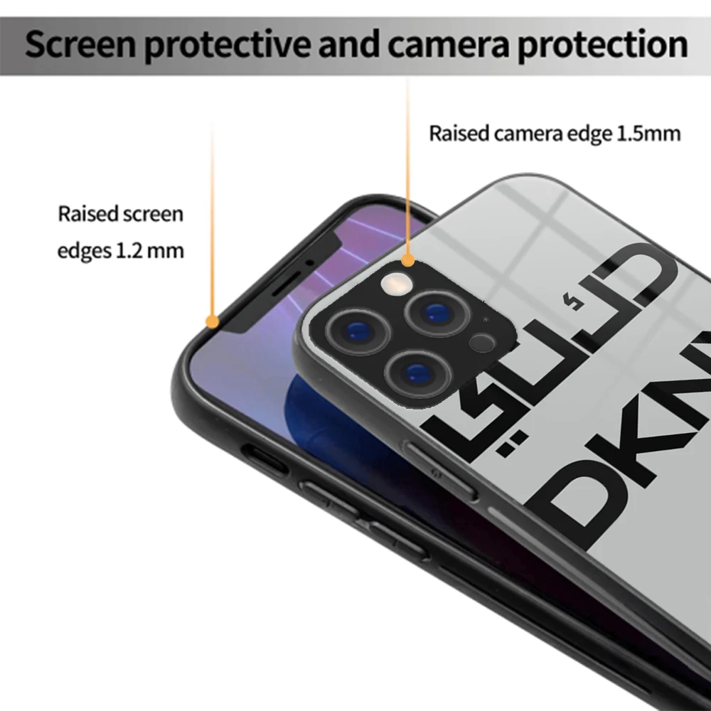 

FOR IPhone 14 Women Luxury Phone Case Tempered Glass FOR IPhone 14 13 11 12 Pro 13 Pro MAX XR XS MINI d-dkny Covers