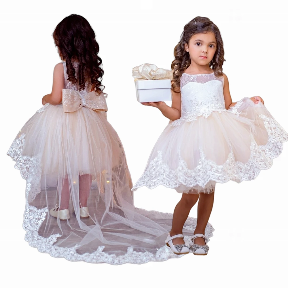 Прекрасное платье с цветочным узором для девочек великолепное принцессы