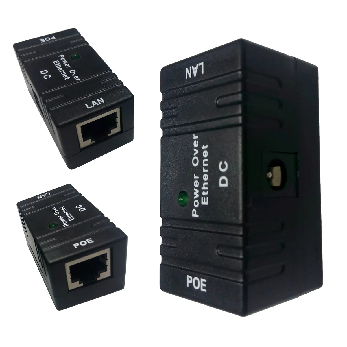 

1 pc Over Ethernet POE Passive Splitter Injector Adaptor with 2.1mm x 5.5mm DC Connector