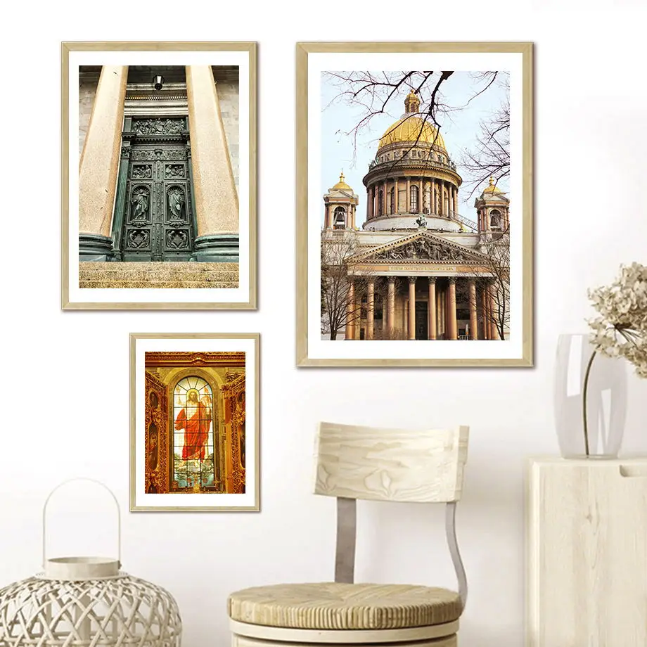 Статуя собора Святого Исаака фреска Yahweh ортодексная настенная живопись холст