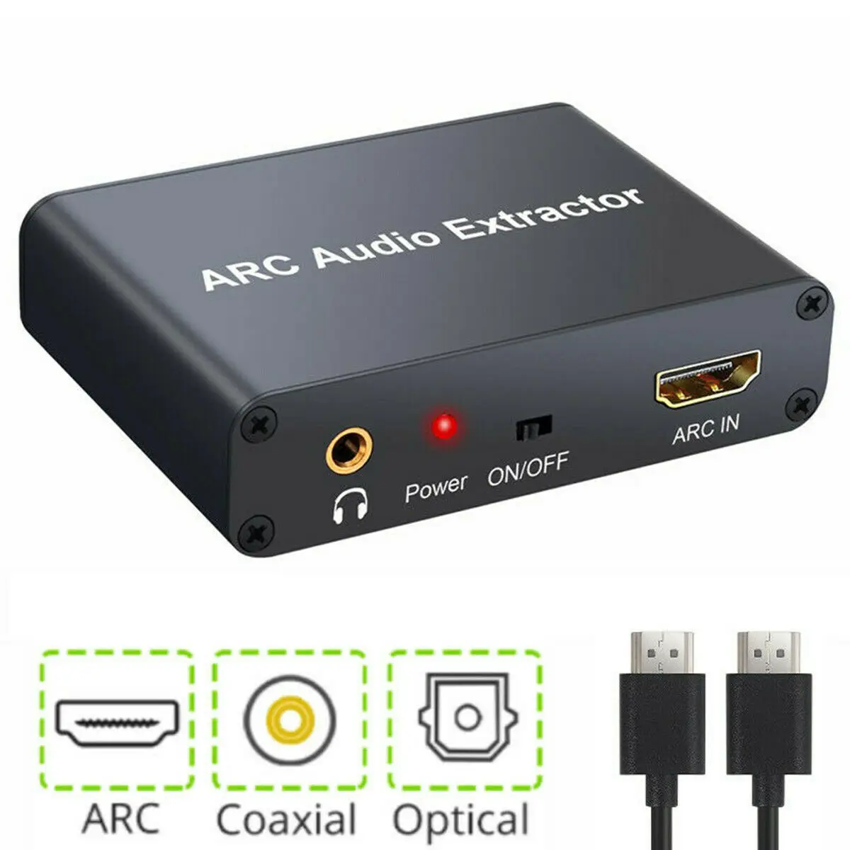 

HDMI ARC Audio Extractor DAC ARC L/R Coaxial SPDIF Jack Extractor Return Channel Converter For Fiber RCA 3.5mm Headphone for TV