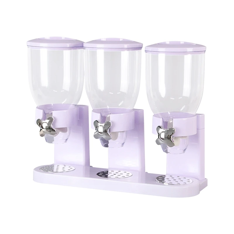 

Тройной диспенсер для сухих продуктов с крышкой, многофункциональный органайзер для хранения, контейнер для конфет, орехов, муки, хлопьев, пшеничной муки, консервативы C