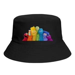 Sesame Street American TV Series  The Family  Bucket Hat Polyester Men Women Fisherman Hat Customized Sunshade Hiking Caps