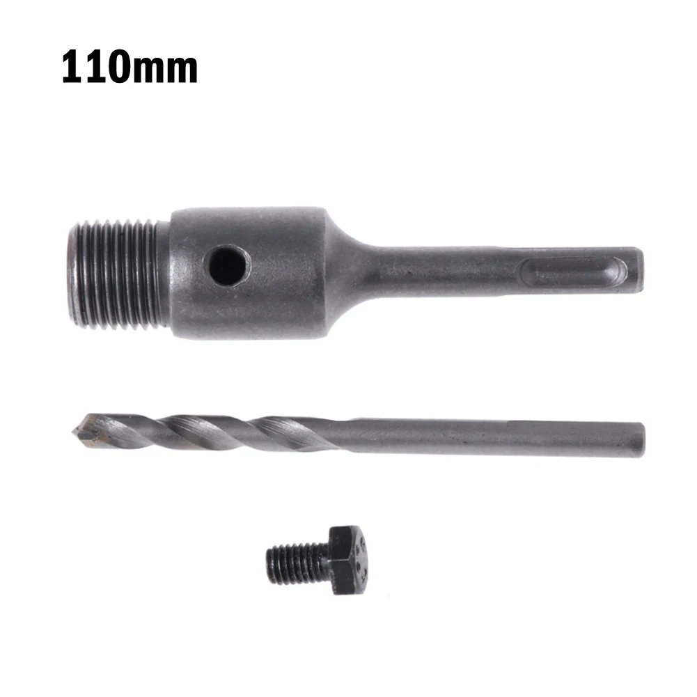 1Set 110/200/320mm Carbide Round Shank Wall Hole Saw Electric Hammer Drill Bit Connecting Rod For Drilling Walls Bricks Concrete