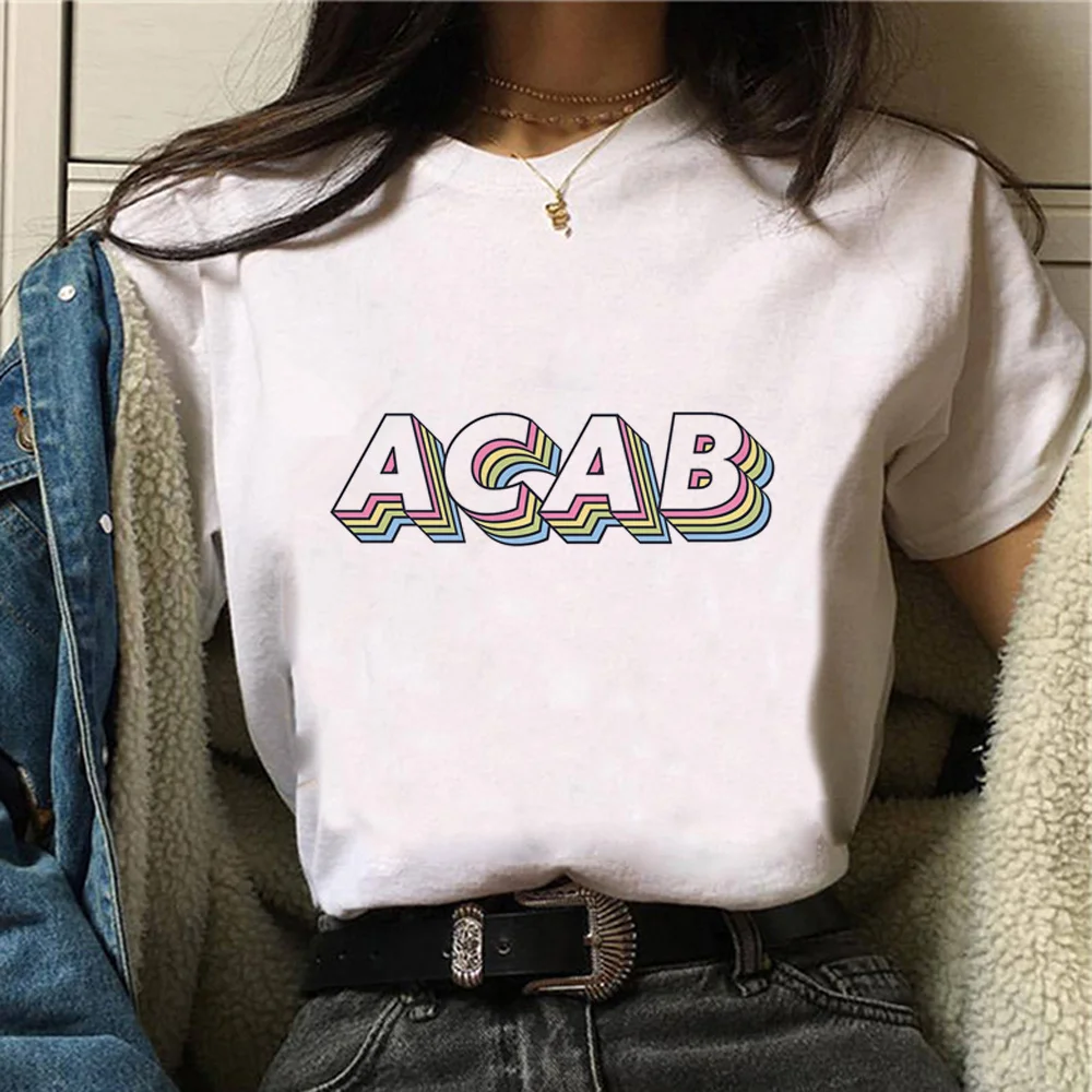 

Acab t-shirts women anime Y2K tshirt female funny harajuku streetwear clothes
