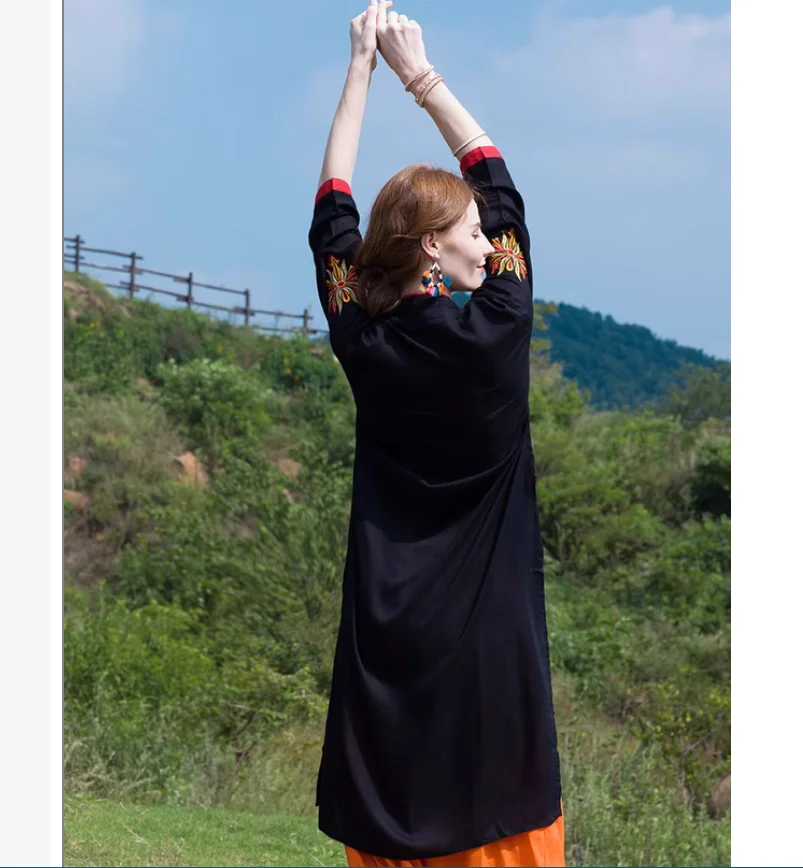 Весна и осень традиционное черное пальто для похудения