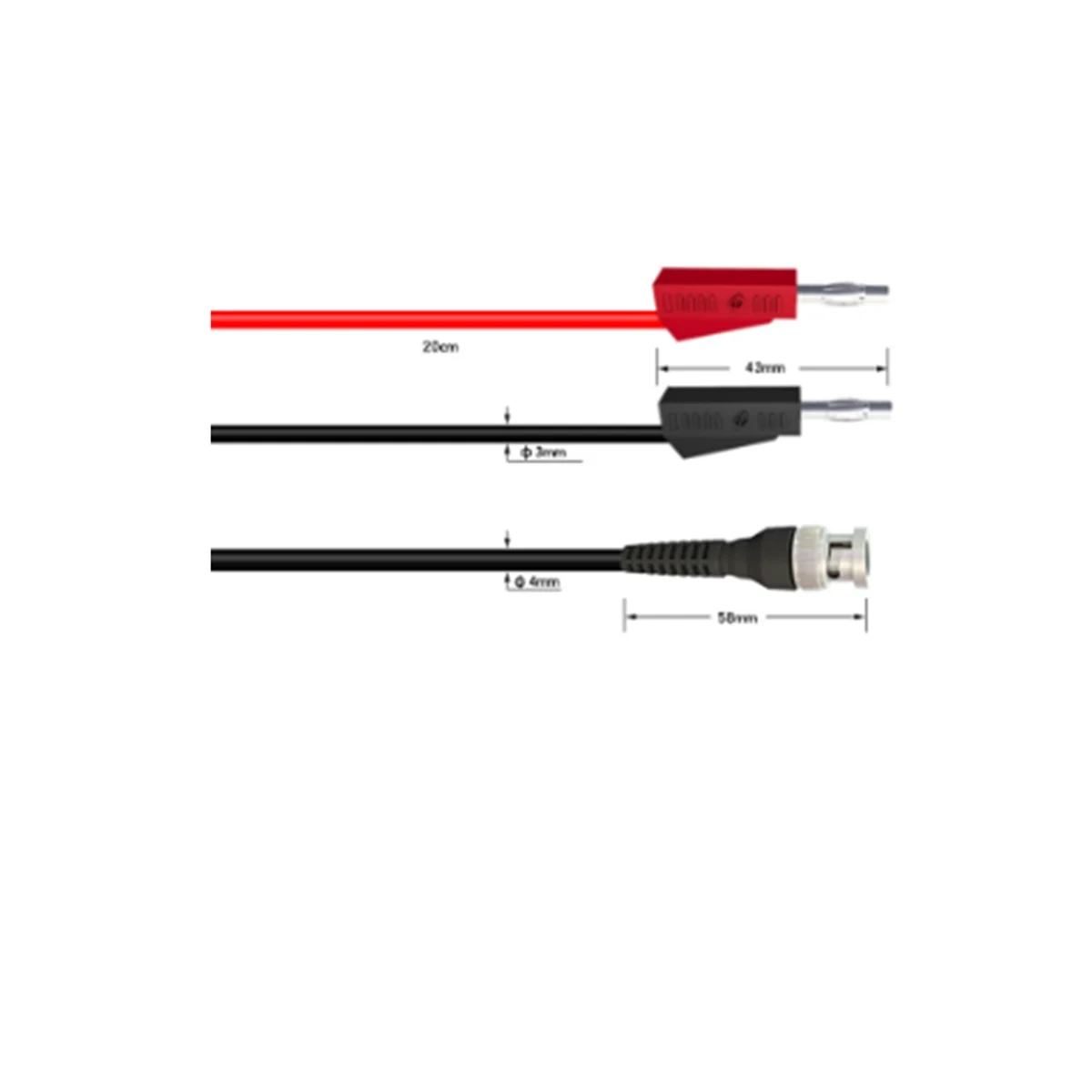 P1009 BNC-двойной 4 мм Штабелируемый испытательный провод с банановым штекером