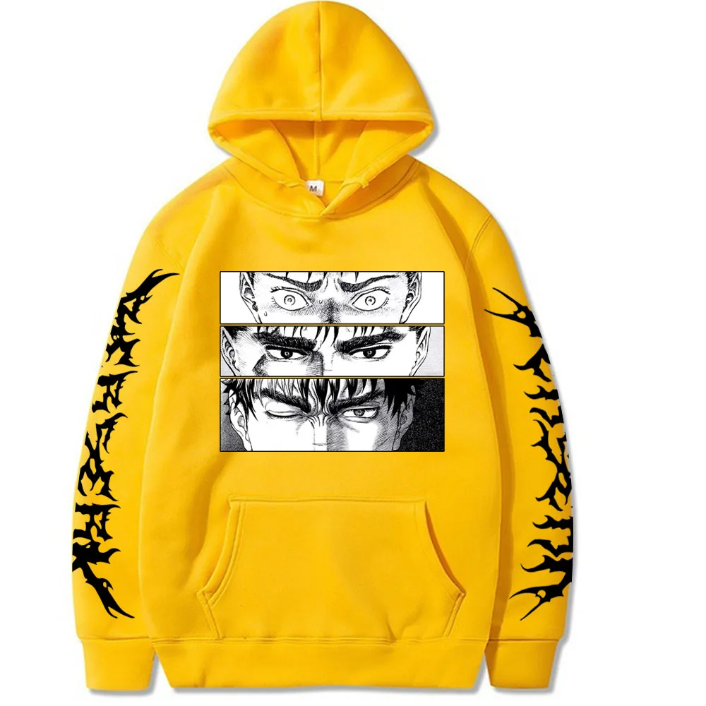 

Boy girls Berserk Anime Hoodie Men Women Harajuku Guts Three Forms Of Eyes Manga Sweatshirts Unisex Oversized Long Sleeved Pullo