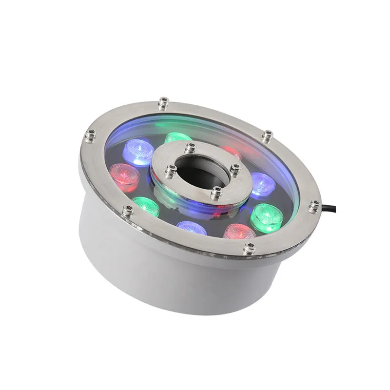 Fountain Light Led Pool Underwater Light Stainless Steel Colorful RGB Color Changing Lights Spring Lamp Fish Pond Led Ip68 18w